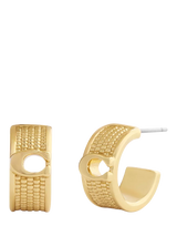John Lewis Coach Textured C Huggie Hoop Earrings, Gold- Buy online at McGrocer