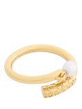 Coach sculpted C drop ring with pearl - British product