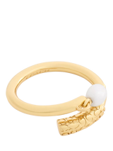 John Lewis Coach Sculpted C Drop Ring Pearl Size O- Buy online at McGrocer