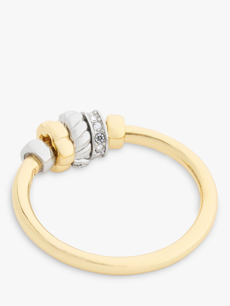Coach Rondelle charm ring two tone gold size O (British brand)