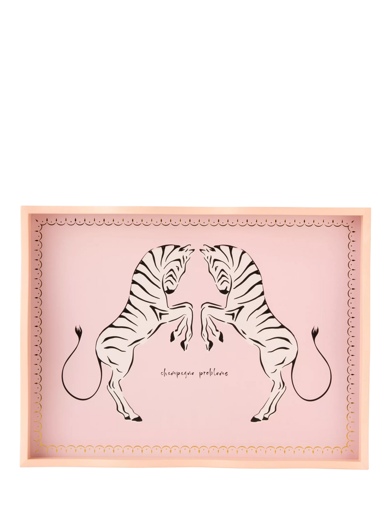 Yvonne Ellen pink zebra tray 30x40cm, UK version