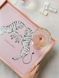 Yvonne Ellen pink zebra tray 30x40cm, UK version