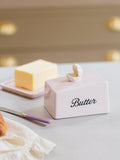 Yvonne Ellen stoneware butter dish with shell design - British product