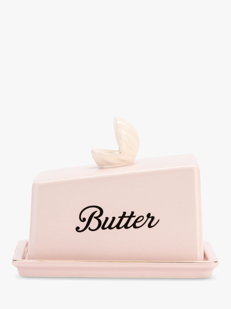 Yvonne Ellen stoneware butter dish with shell design - British product