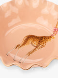 Yvonne Ellen giraffe bone china fruit bowl 28cm pink - British product