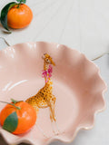 Yvonne Ellen giraffe bone china fruit bowl 28cm pink - British product