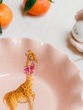 Yvonne Ellen giraffe bone china fruit bowl 28cm pink - British product
