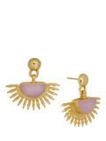 Ottoman Hands rose quartz earrings gold - British product