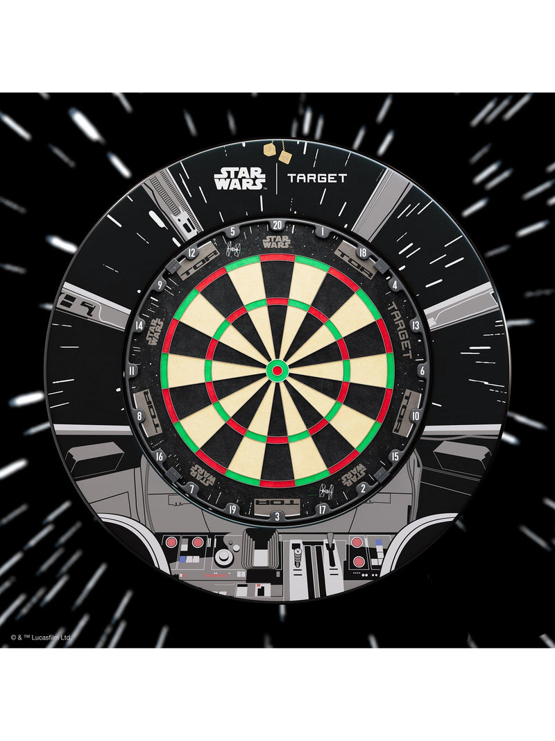 Target Darts Star Wars dartboard bundle with Millennium Falcon surround, UK version