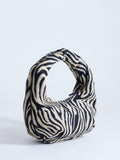 Topshop zebra hobo bag black and white textured cotton (British brand)