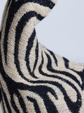 Topshop zebra hobo bag black and white textured cotton (British brand)