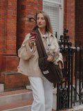 By Teddy quilted pet sling chocolate brown, imported from the UK