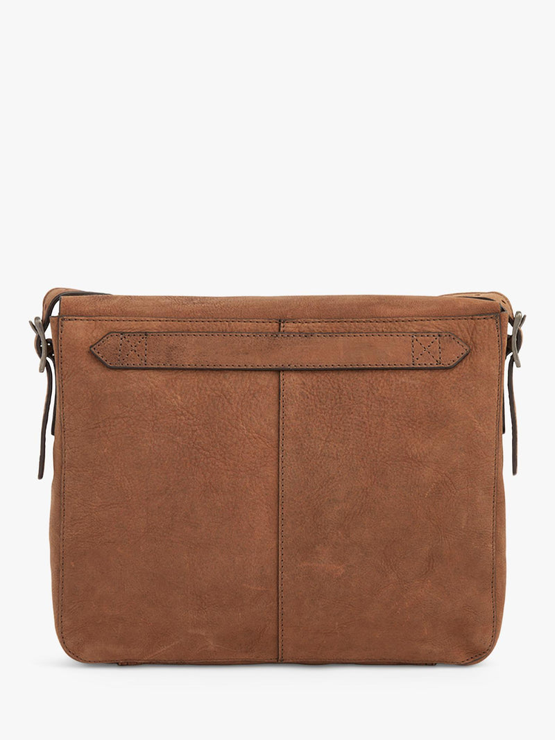 OSPREY LONDON Chocolate Leather Messenger Bag 27x31x7cm - British product