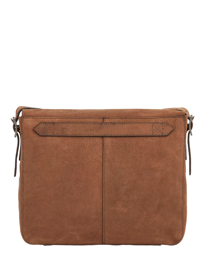 OSPREY LONDON Chocolate Leather Messenger Bag 27x31x7cm - British product