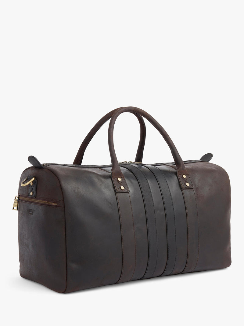 OSPREY LONDON Jenson holdall Chocolate & Black - British product