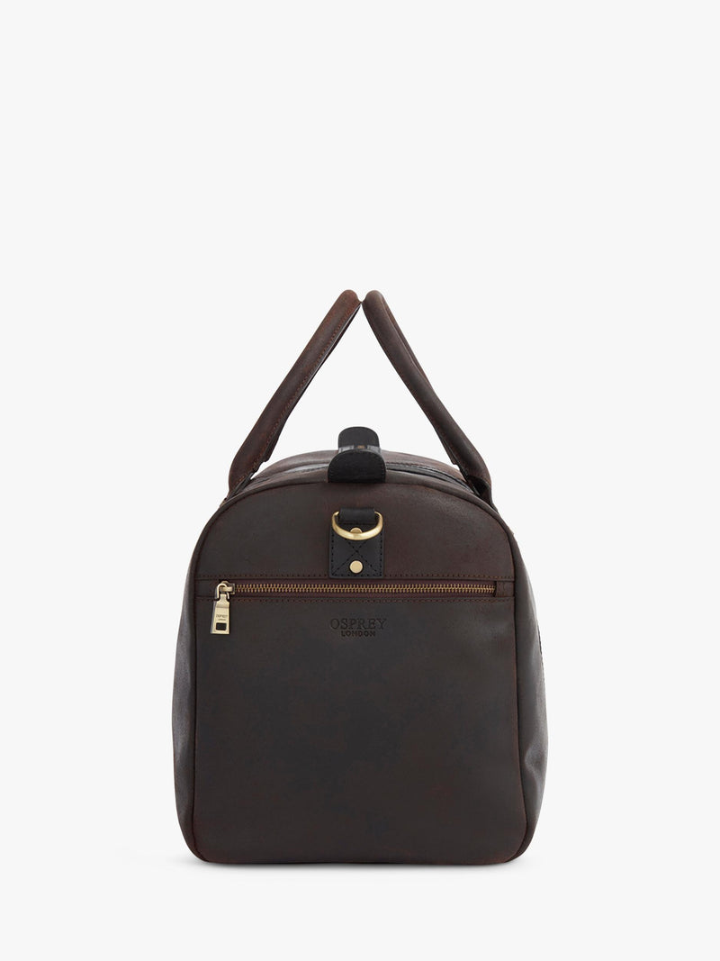 OSPREY LONDON Jenson holdall Chocolate & Black - British product