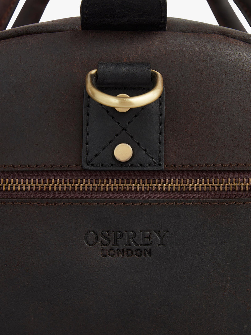 OSPREY LONDON Jenson holdall Chocolate & Black - British product