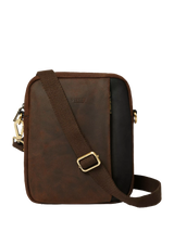 John Lewis OSPREY LONDON Jenson Small Leather Messenger Bag, Chocolate & Black- Buy online at McGrocer