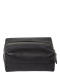 Osprey London black leather double zip small wash bag, imported from the UK