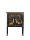 OKA Han Cabinet Black wood brass Chinoiserie, imported from the UK