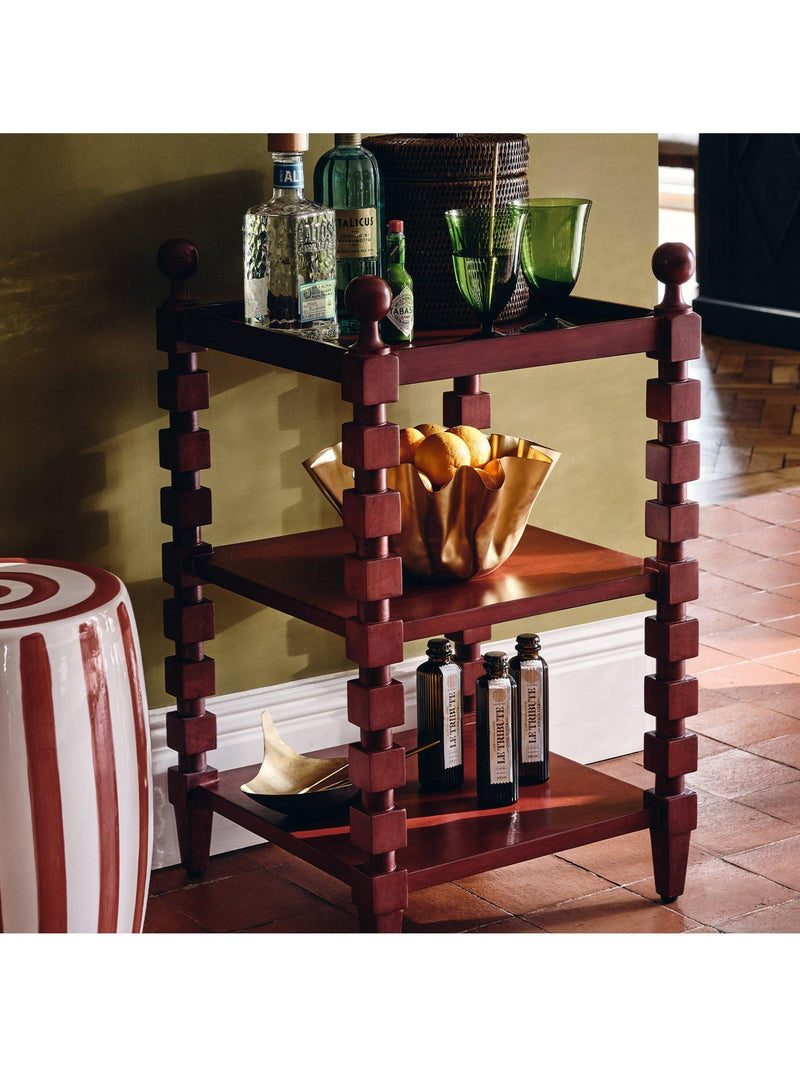 OKA Huxley side table brushed red large, UK version