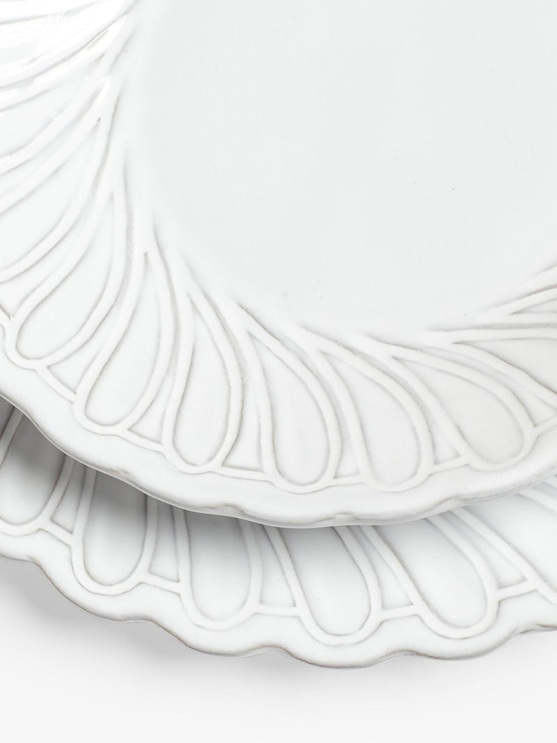 OKA Nephele dinner plates set of 4 29cm white ceramic, UK version