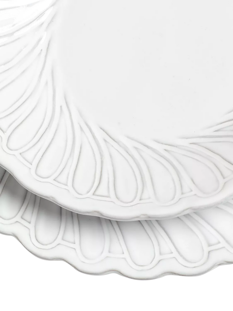 OKA Nephele dinner plates set of 4 29cm white ceramic, UK version