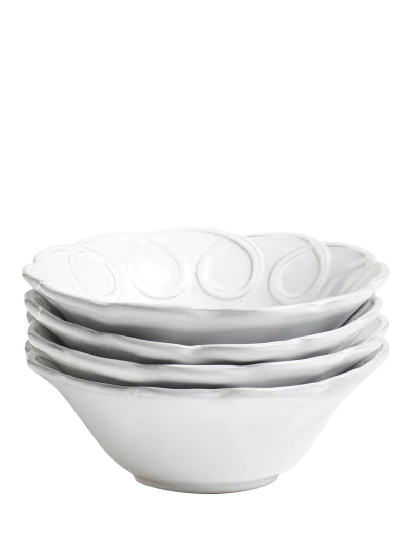 OKA Nephele white cereal bowl set 15cm, imported from the UK