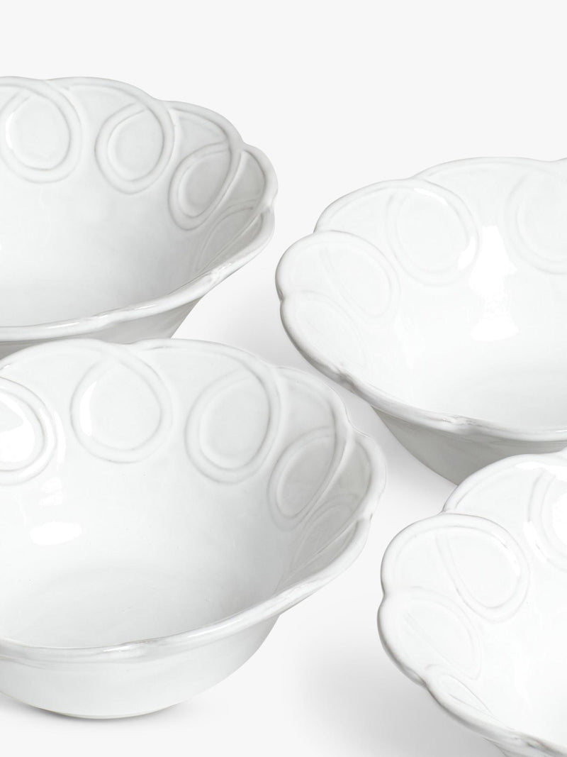 OKA Nephele white cereal bowl set 15cm, imported from the UK