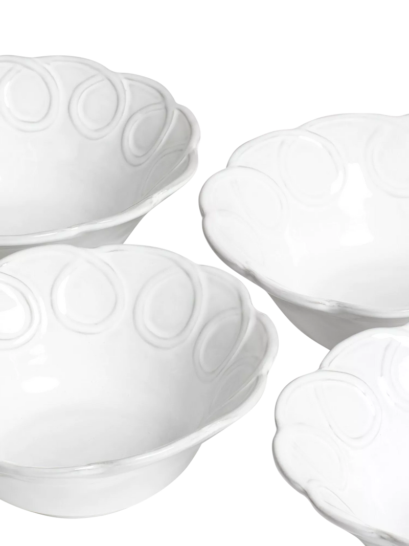 OKA Nephele white cereal bowl set 15cm, imported from the UK