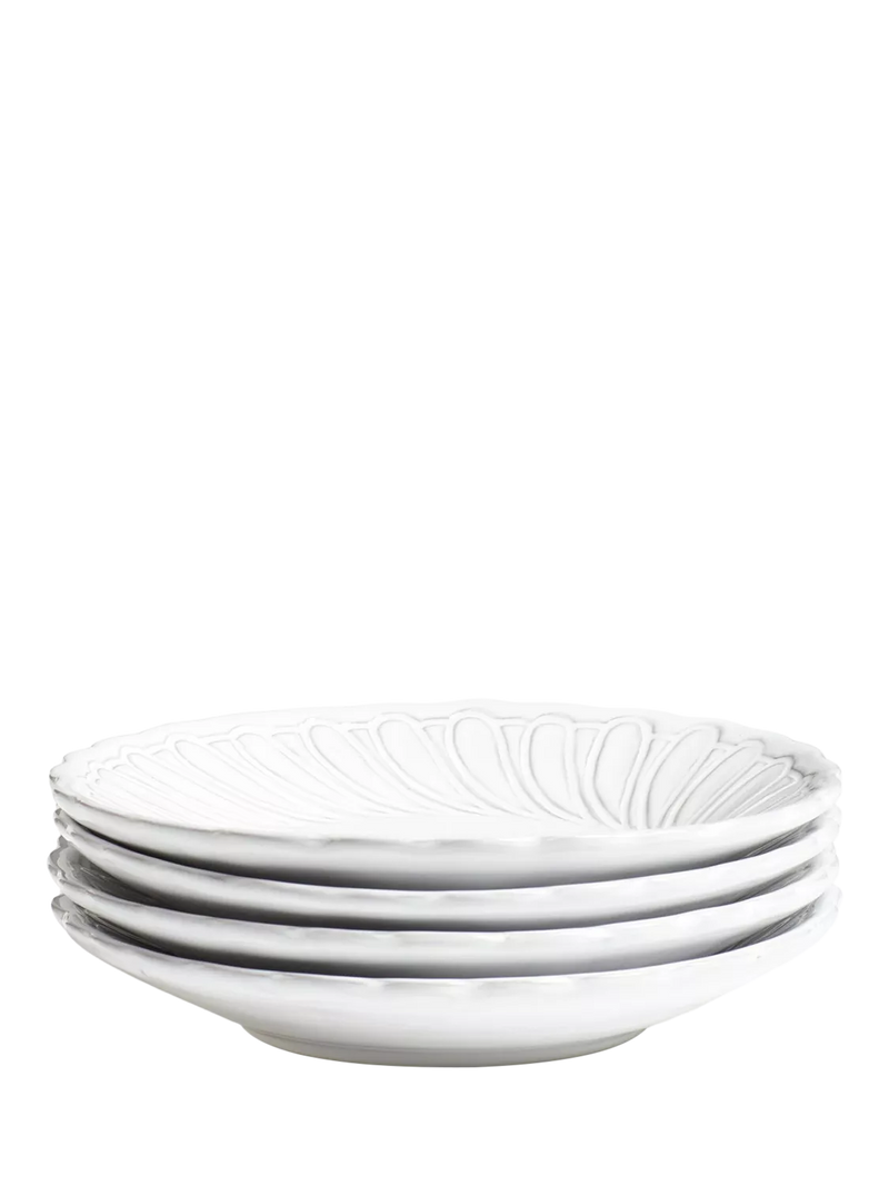 OKA Nephele ceramic pasta bowl set of 4 white 23cm, UK version