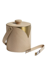 John Lewis OKA Emsworth Leather Wrap Ice Bucket & Tongs, Taupe- Buy online at McGrocer