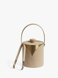 OKA Emsworth leather ice bucket and tongs taupe, UK version