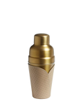 OKA Emsworth leather wrap cocktail shaker 500ml taupe, UK version
