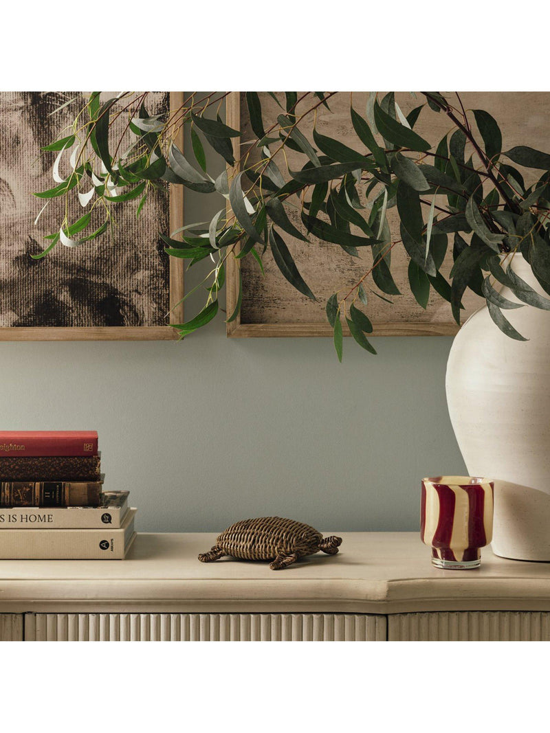 OKA rattan turtle ornament in Vintage Grey - British product