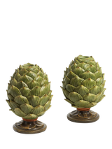 John Lewis OKA Chianti Artichoke Candle Holders, Set of 2, Green- Buy online at McGrocer