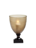 OKA Liora Candle Holder taupe hand-cut glass - British product