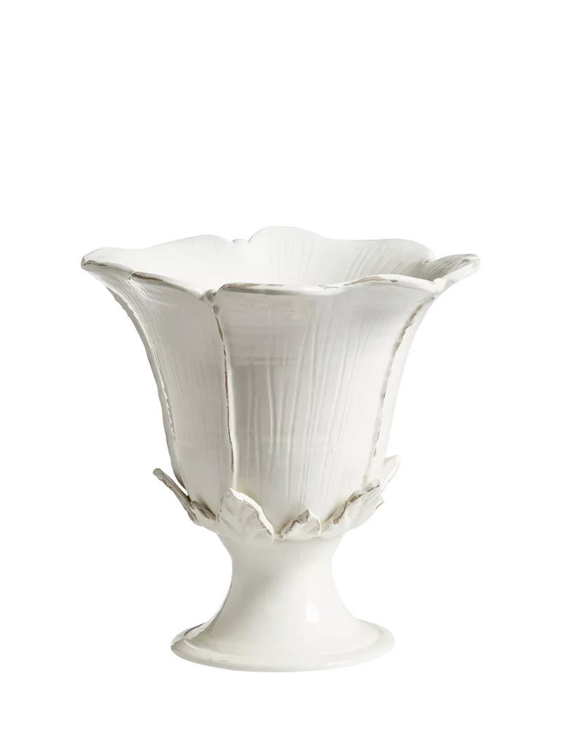 OKA Pampe low footed petal ceramic vase H42cm (British brand)