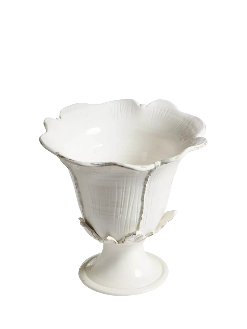 OKA Pampe low footed petal ceramic vase H42cm (British brand)