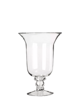 John Lewis OKA Medium Glass Hurricane Lamp Vase Clear 30cm- Buy online at McGrocer