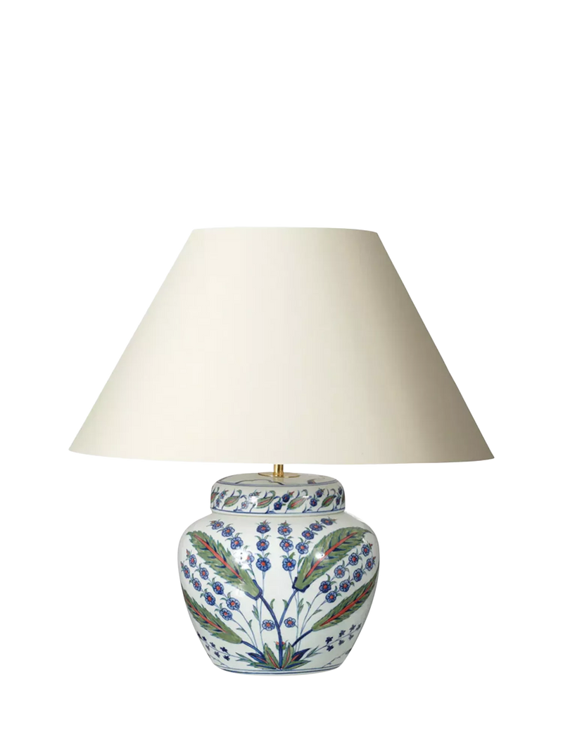 OKA Iznik ceramic urn table lamp base, UK version