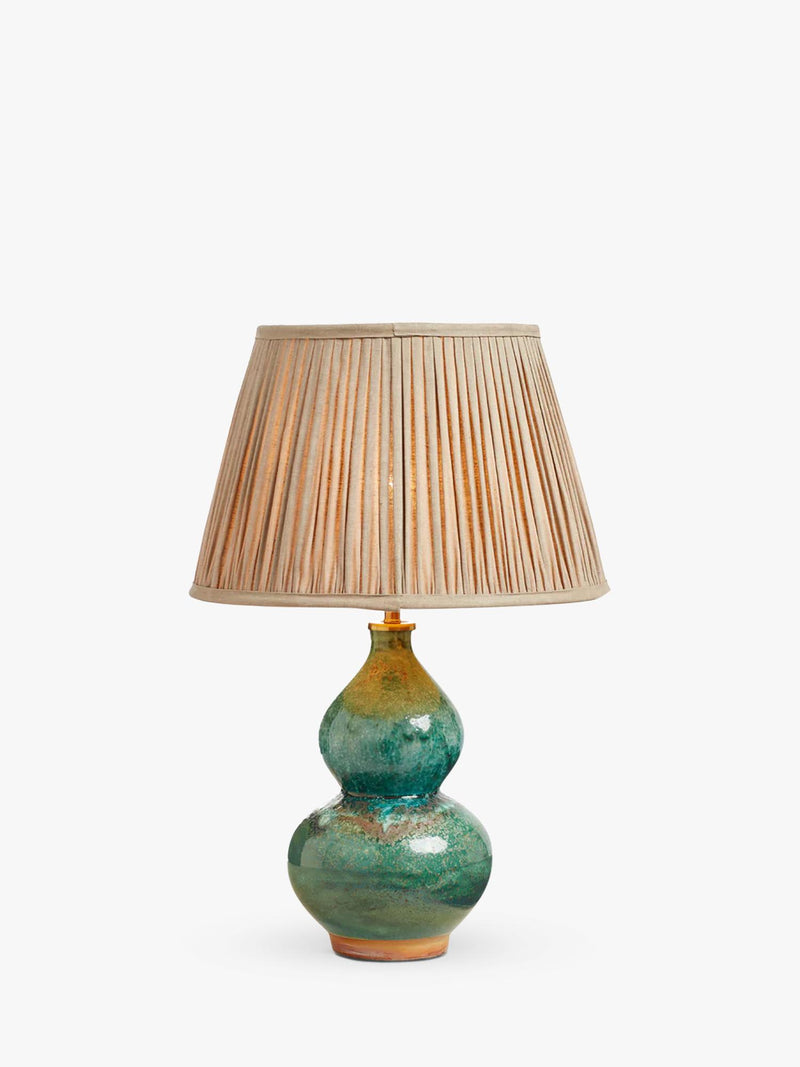 OKA nephrite ceramic table lamp base antique green (British brand)