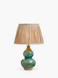 OKA nephrite ceramic table lamp base antique green (British brand)