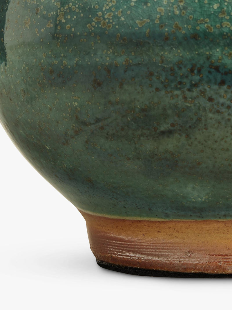 OKA nephrite ceramic table lamp base antique green (British brand)