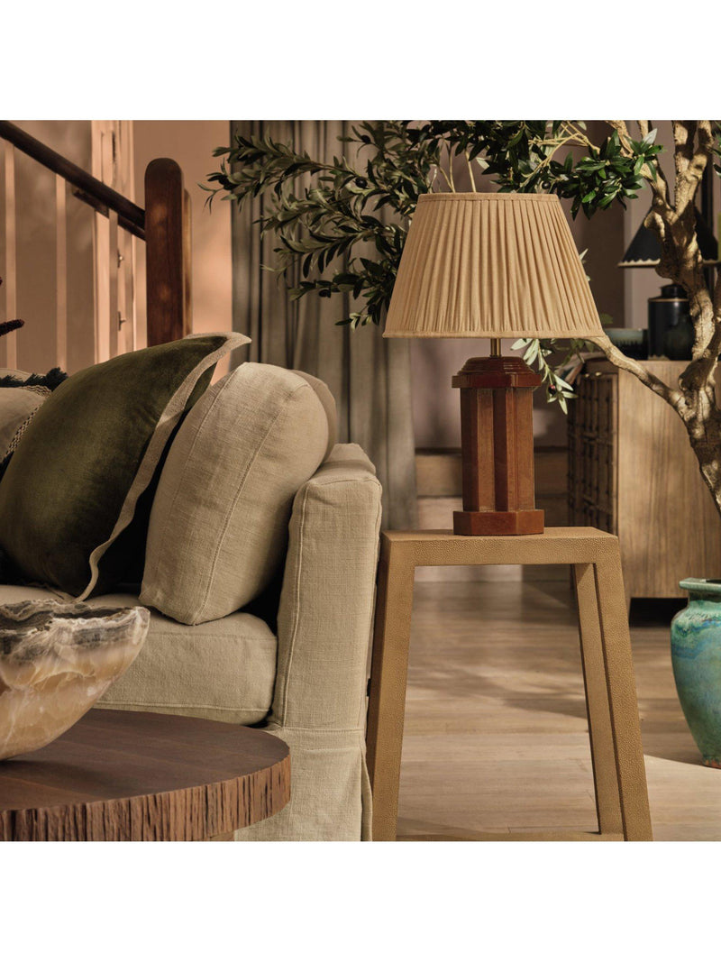 OKA pleated linen lampshade Oyster 45cm, imported from the UK