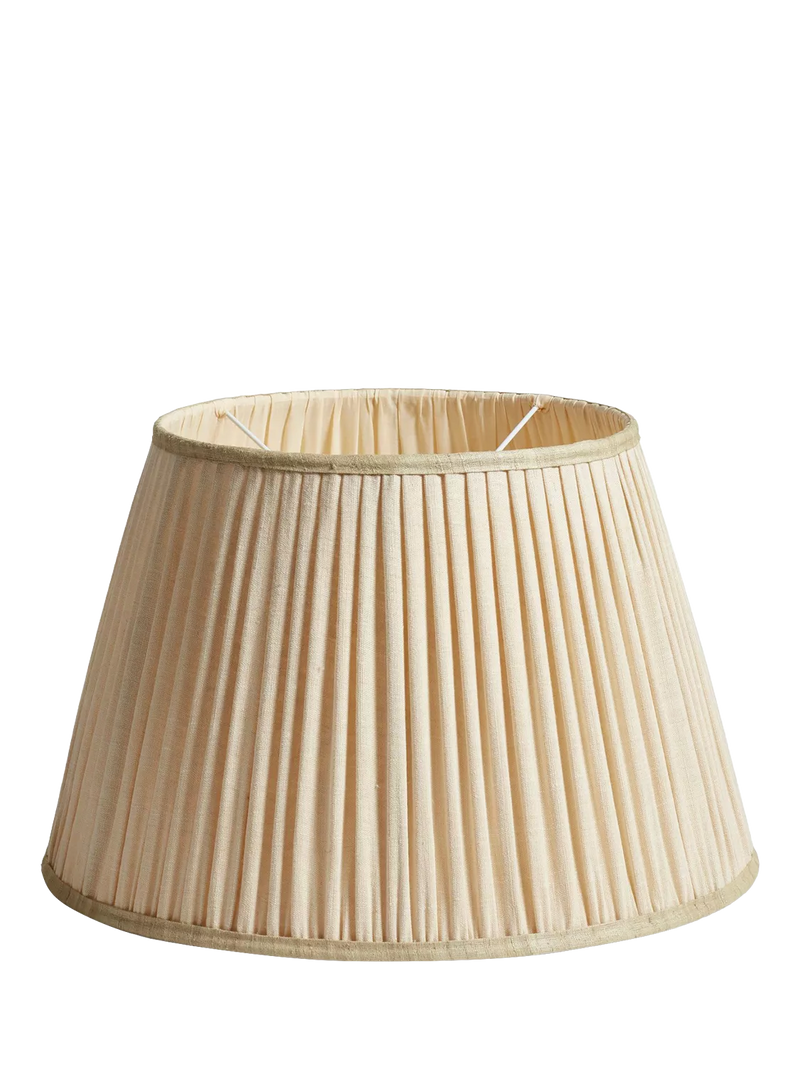 OKA Archibald pleated linen lampshade 50cm oyster (British brand)