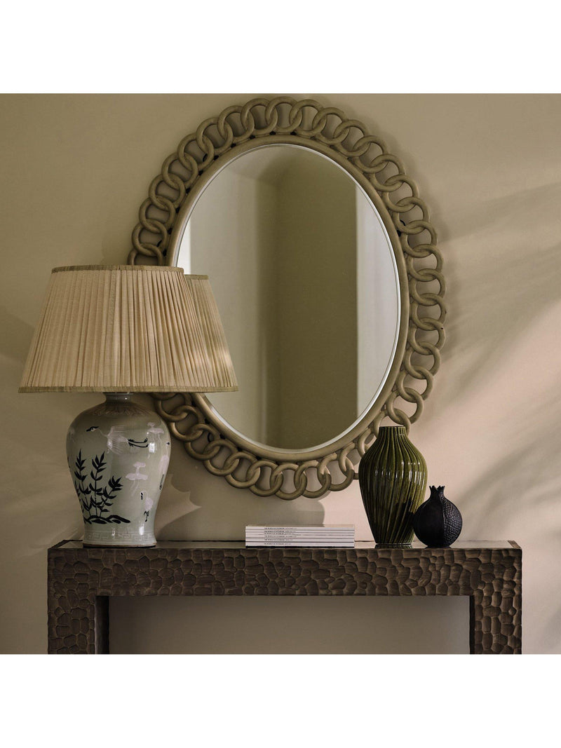 OKA Archibald pleated linen lampshade 50cm oyster (British brand)