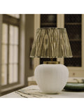 OKA Lillian Ikat Pleat lampshade olive 45cm (British brand)