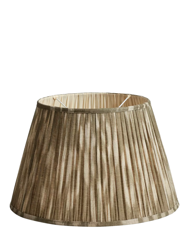 OKA Lillian Ikat Pleat Lampshade olive 50cm - British product