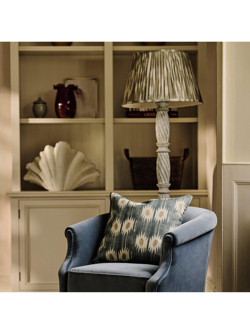 OKA Lillian Ikat Pleat Lampshade olive 50cm - British product